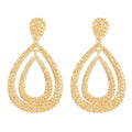 Fashionable Double-layer Teardrop Earrings Long Geometric Design