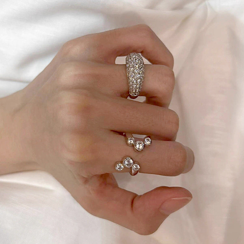 Copper Micro-pave Open Full-diamond Ring