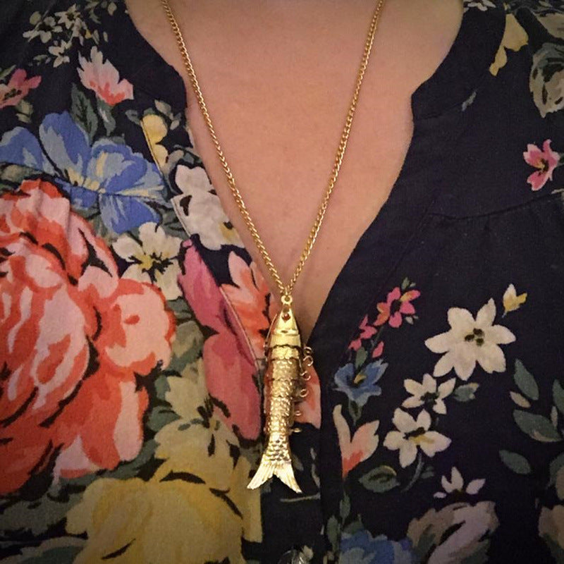 Fashionable Jewelry Golden Little Fish Necklace Pendant