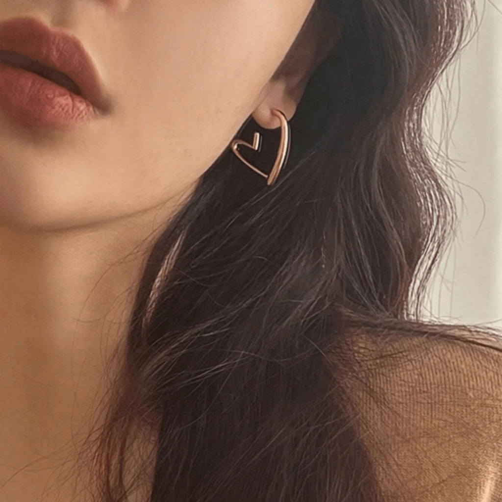Simple Heart-shaped Earrings For Women