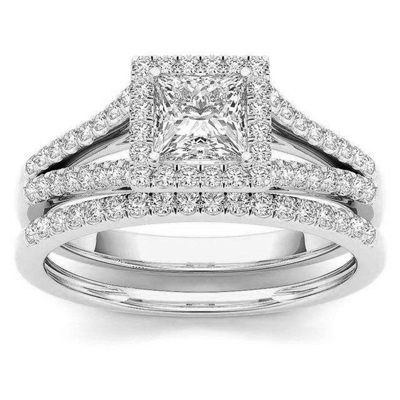 Square Geometric Ring For Women Copper