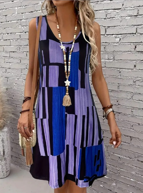 Casual Versatile And Stylish Striped V-neck Dress