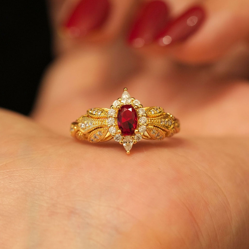 High-end Gemstone Vintage Design Ring