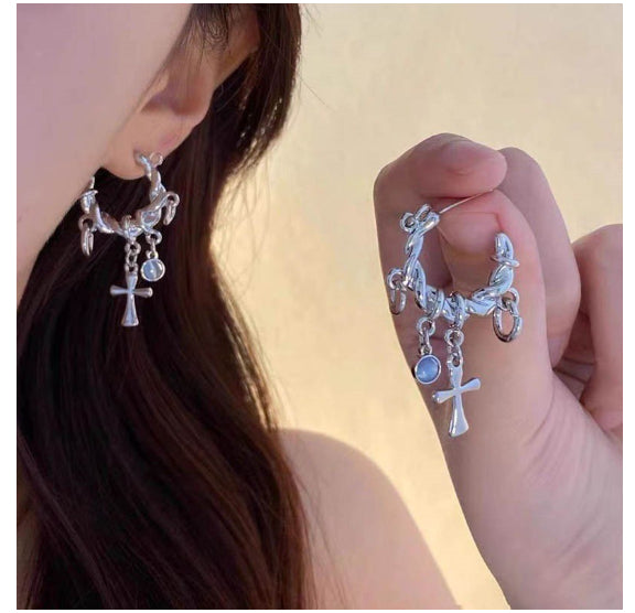 Bold Statement Cross Earrings For Women