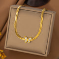 White Shell Butterfly Whip Chain Set Niche Light Luxury High-End Clavicle Necklace Trendy Design