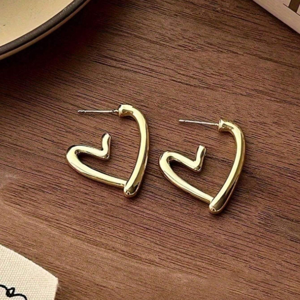 Simple Heart-shaped Earrings For Women
