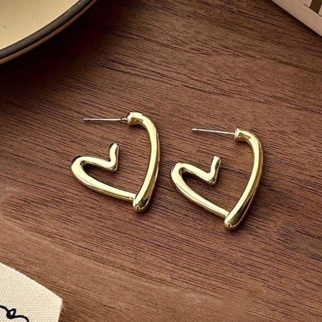 Simple Heart-shaped Earrings For Women