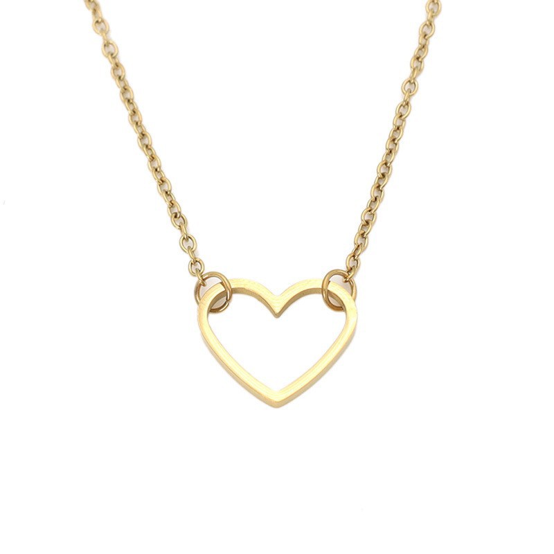 Fashionable Minimalist Hollowed-out Heart Necklace For Women With A Niche Design