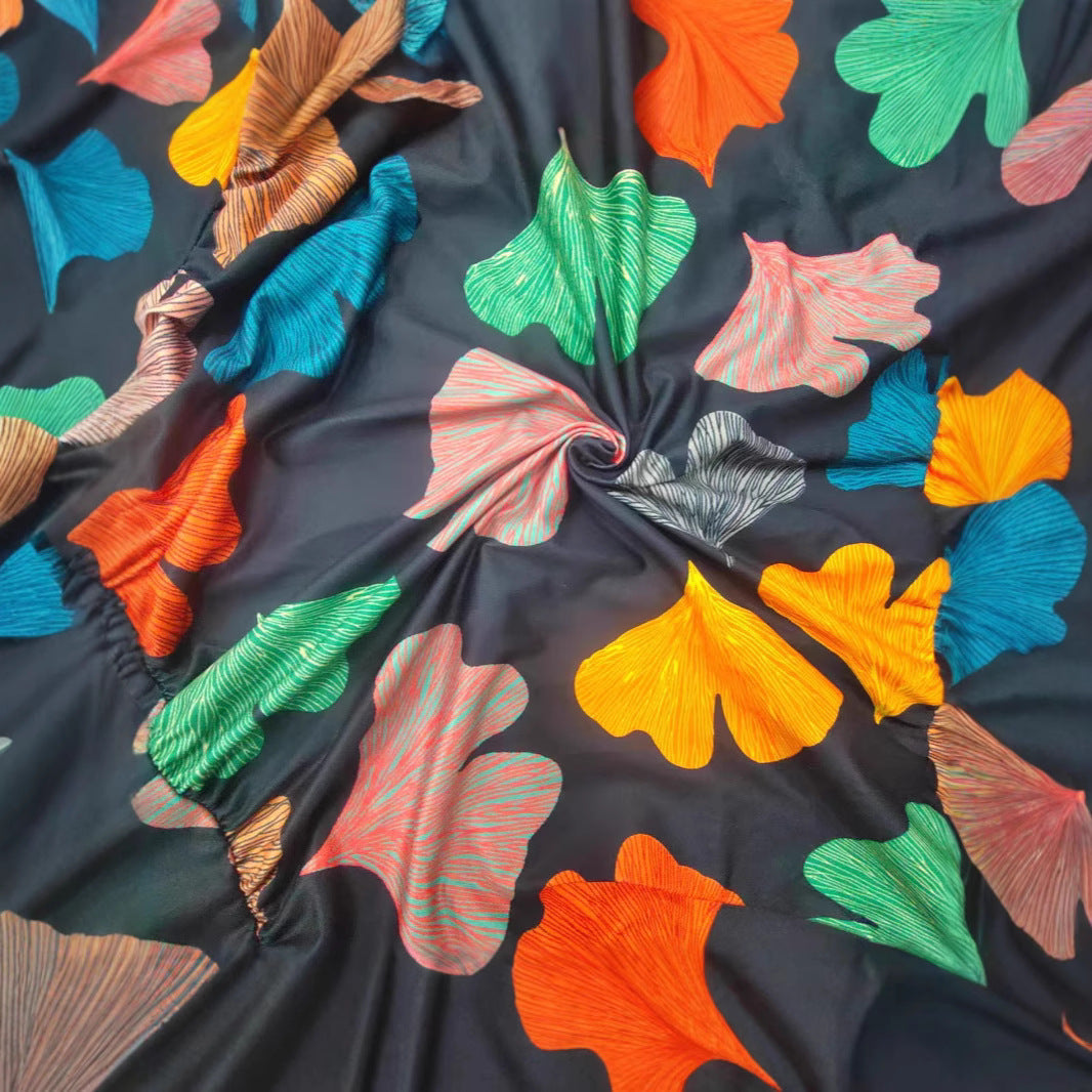 Floral Moms Figure-flattering Dress With A V-neck For Outerwear