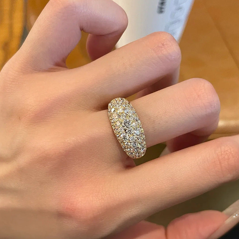 Copper Micro-pave Open Full-diamond Ring