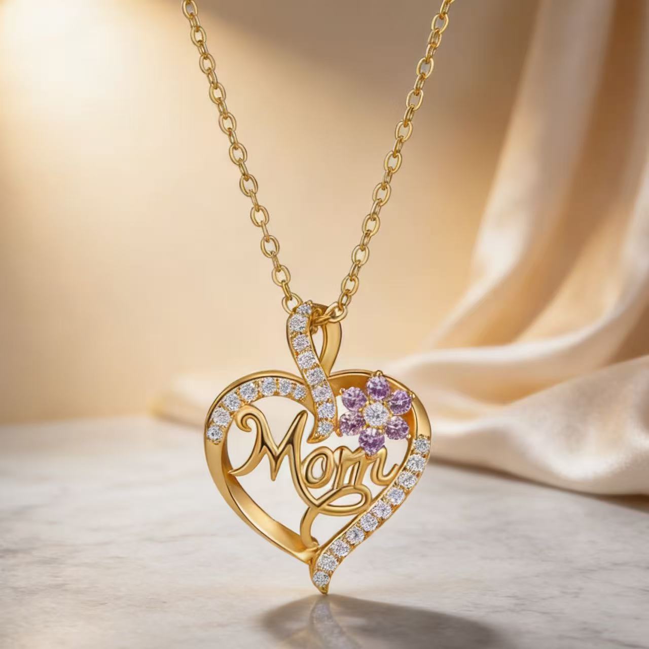 Double Heart Moissanite Necklace Womens Clavicle Chain With Pendant