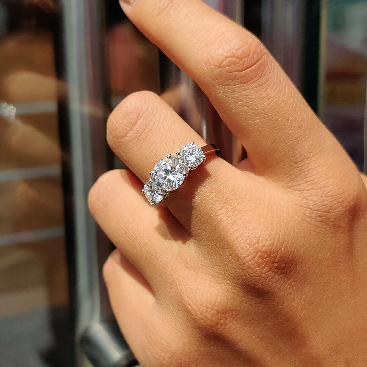 Fashionable Three-Strand Sparkling Zircon Ring For Women