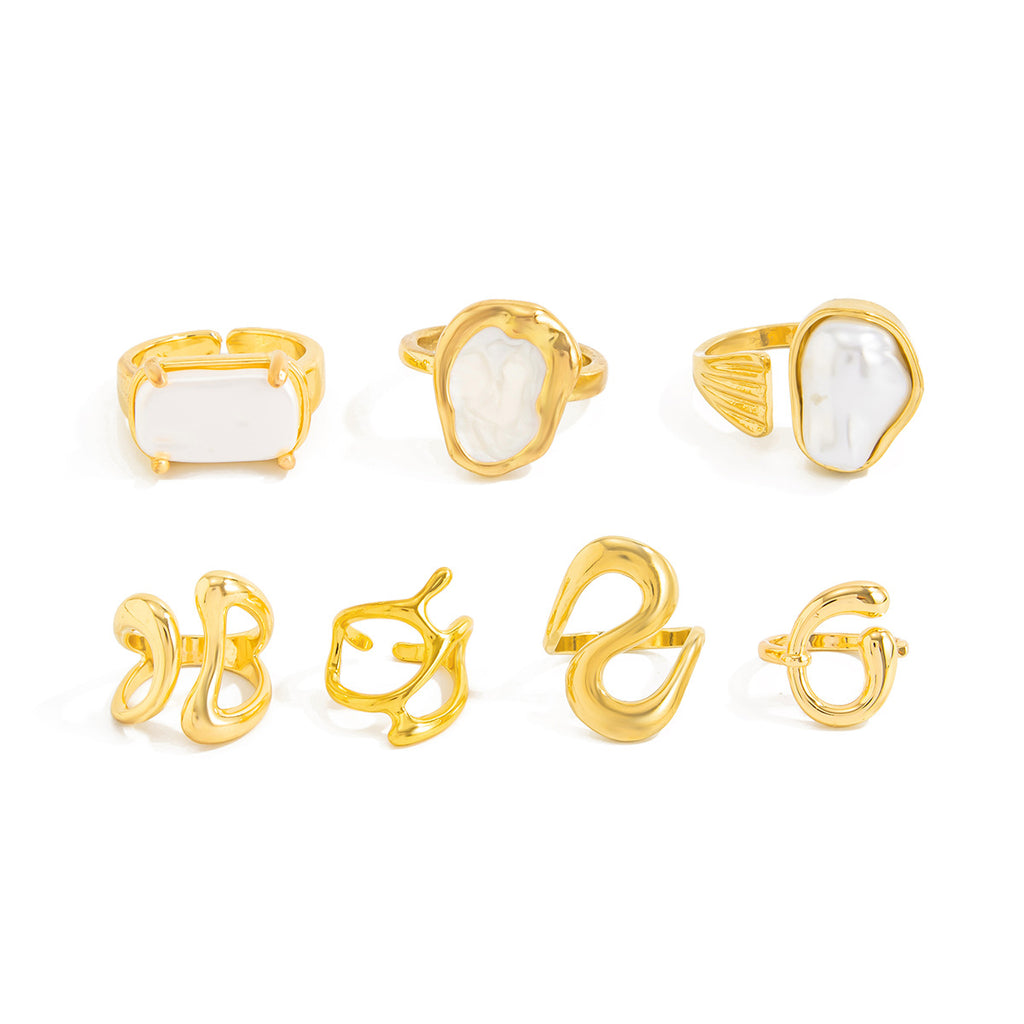 Liquid Metal Smooth-surface Ring Set With An Opening