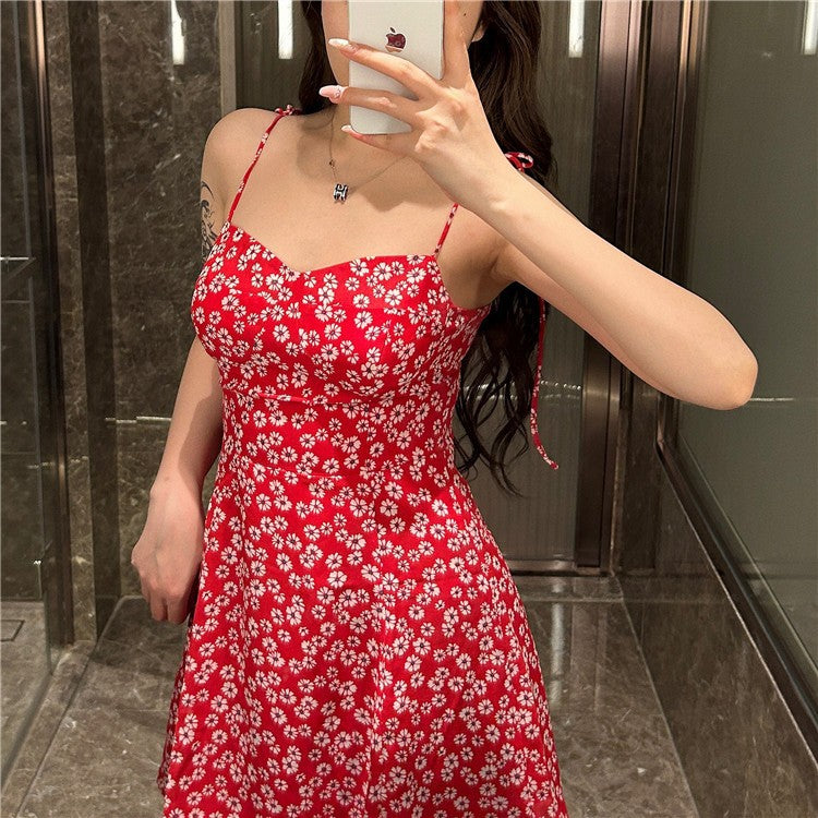 Womens Sexy Figure-Hugging Slimming Vintage Lace-Up Slip Dress