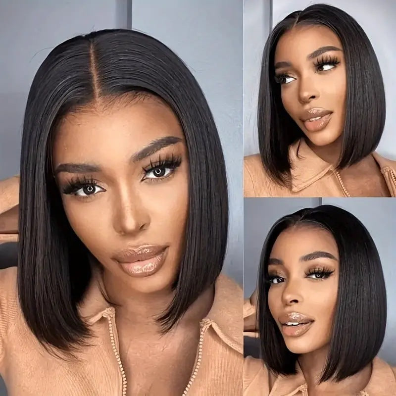 Front Lace Wig Women's Medium Short Straight Hair