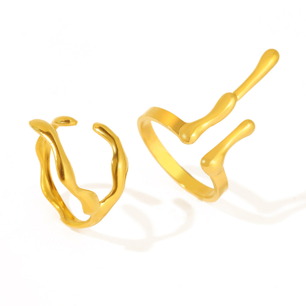 Irregular Geometric Line Adjustable Ring For Women