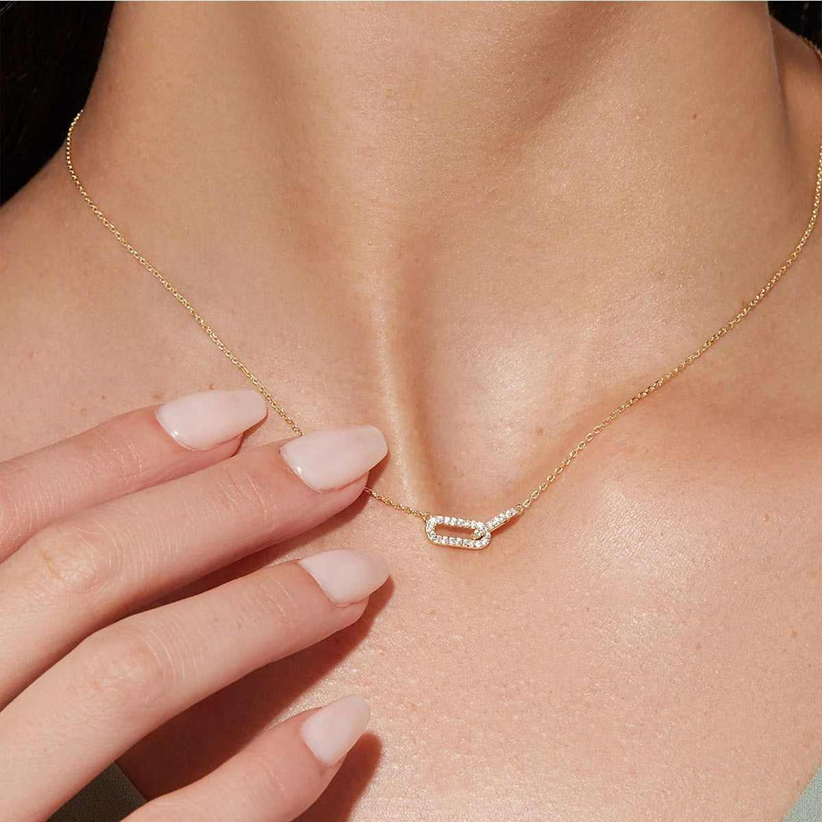 Light-luxury Minimalist Interlocking-link Necklace