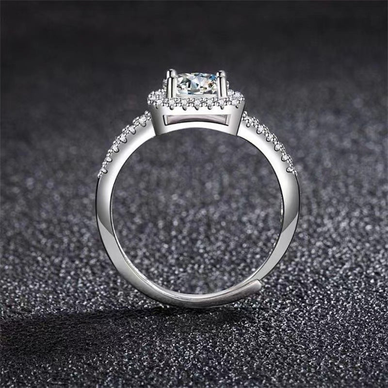 Ring With Topaz And Colorful Diamonds In A Pave Setting