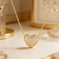 Double Heart Moissanite Necklace Womens Clavicle Chain With Pendant