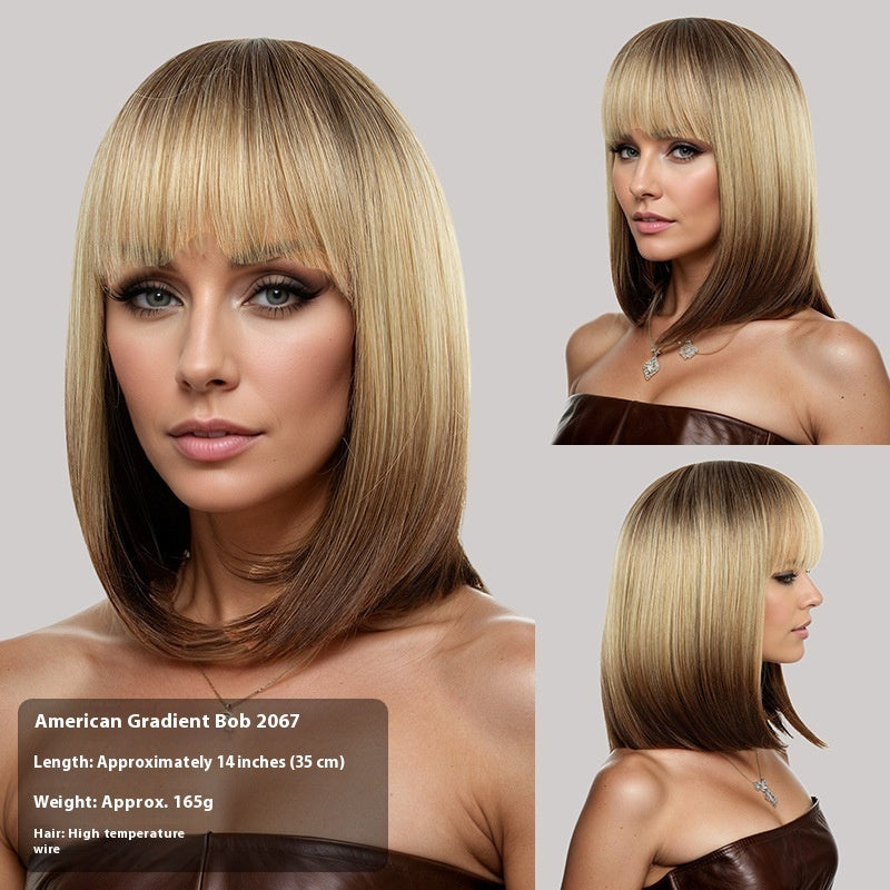 Women's Simple All-match Bobhaircut Bangs Wig
