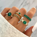 Fashionable Punk Midi Twisted Knuckle Ring Set