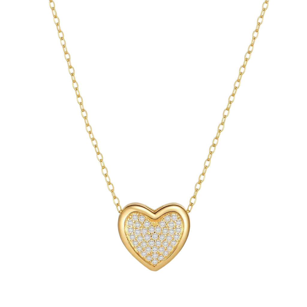Double Heart Moissanite Necklace Womens Clavicle Chain With Pendant