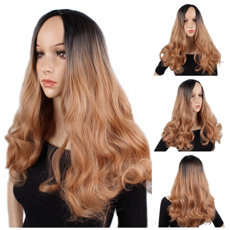 Fashion mid-length curly hair dyed wig