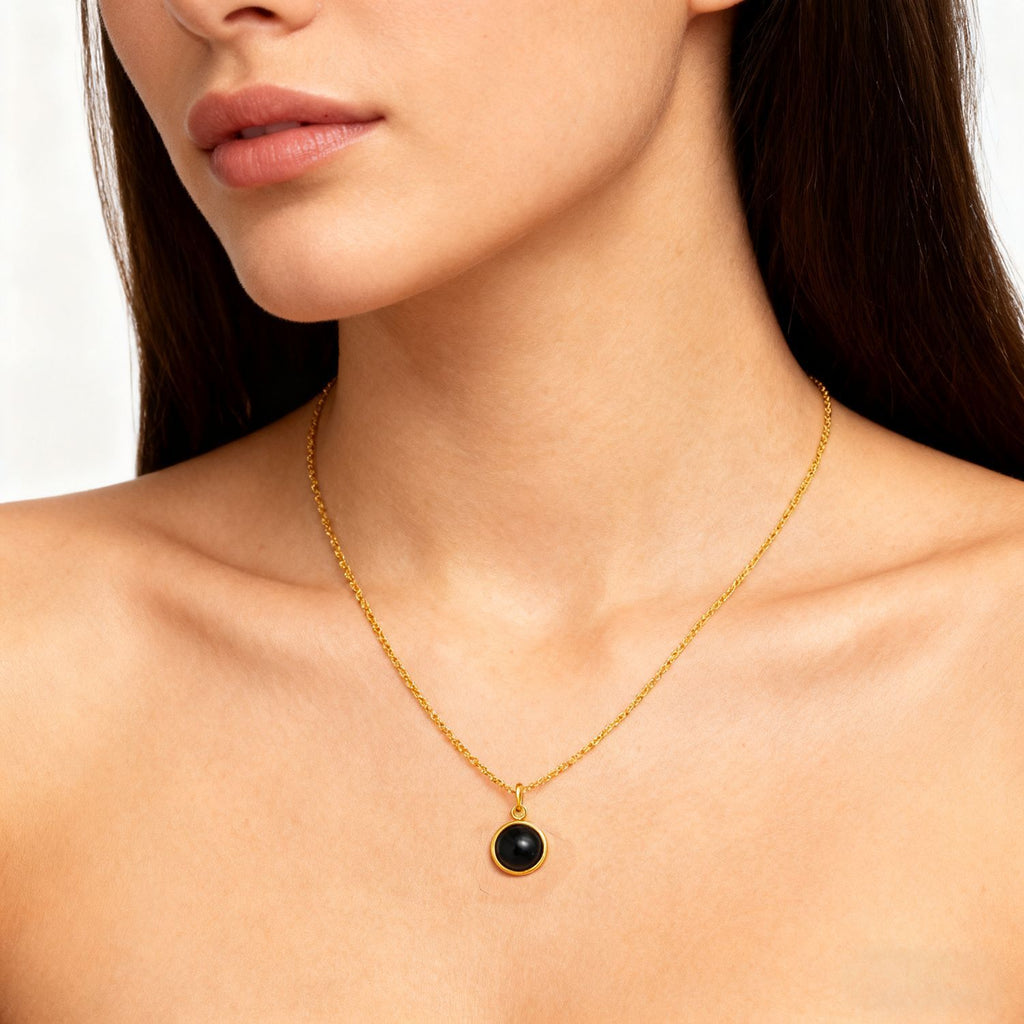 Retro Round Cats-Eye Gemstone Jewelry Set A Light-Luxury Niche High-End Clavicle Necklace With A Sophisticated Aura