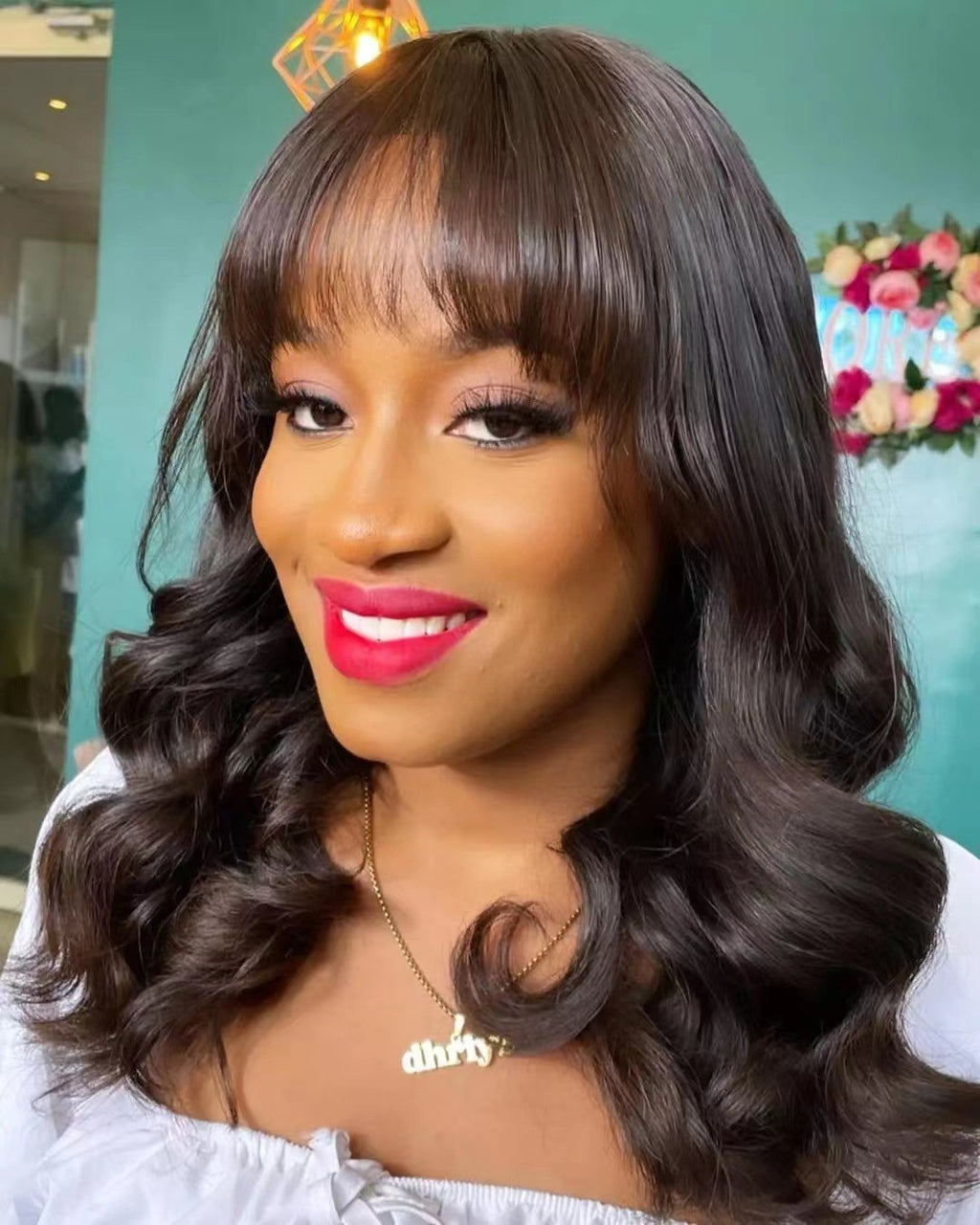 Fashion Wig Women's Long Curly Hair With Bangs