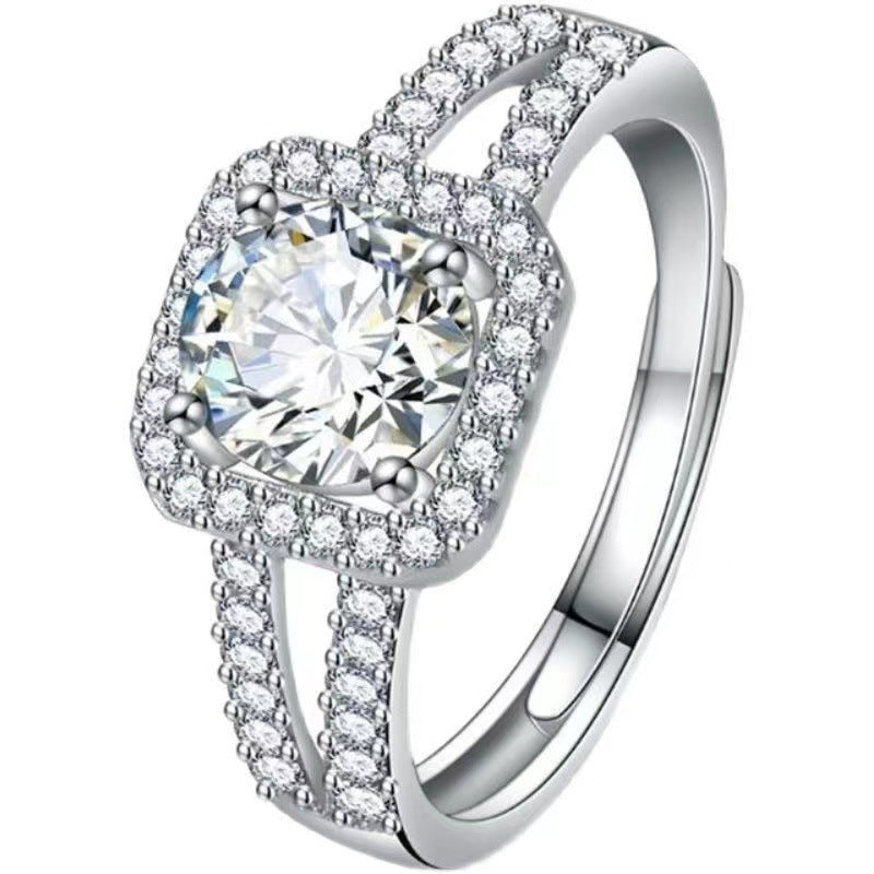 Ring With Topaz And Colorful Diamonds In A Pave Setting